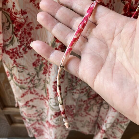 Gillian & O'Malley Sexy Pink Red Green Floral Peignoir Set Lace Chemise Robe S/M - Picture 6 of 13